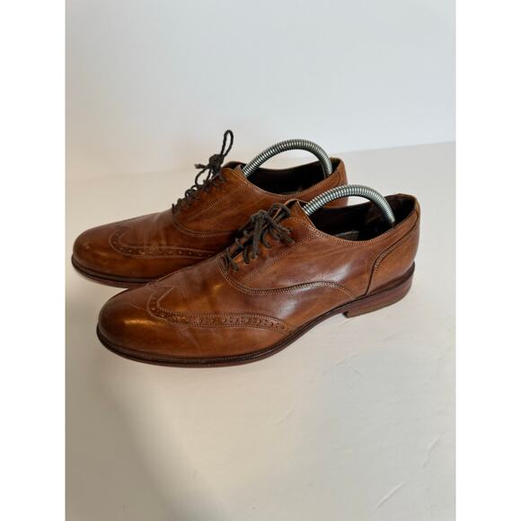 Cole Haan Nike Air Pitney Wing Oxford Shoes Cognac Brown Size 9.5